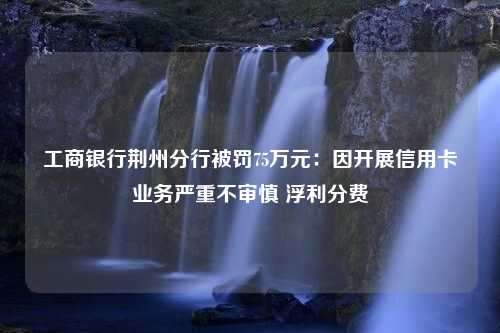 工商银行荆州分行被罚75万元：因开展信用卡业务严重不审慎 浮利分费