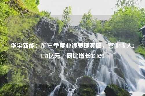 华宝新能：前三季度业绩表现亮眼，营业收入21.33亿元，同比增长35.02%