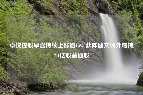 卓悦控股早盘持续上涨逾15% 获陈健文场外增持2.1亿股普通股