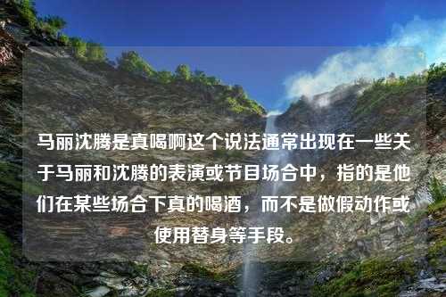 马丽沈腾是真喝啊这个说法通常出现在一些关于马丽和沈腾的表演或节目场合中，指的是他们在某些场合下真的喝酒，而不是做假动作或使用替身等手段。